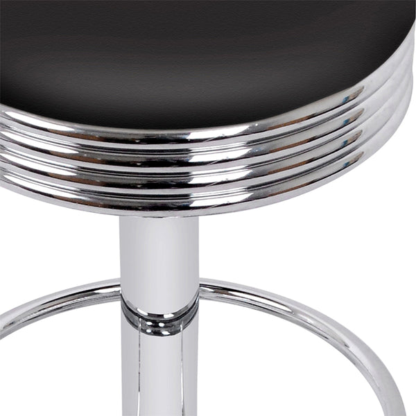Artiss Set of 2 Backless PU Leather Bar Stools - Black and Chrome Artiss