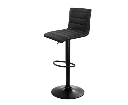 Artiss Set of 2 Fabric Bar Stools - Black freeshipping - Awezingly