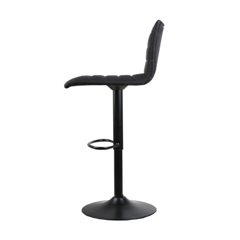 Artiss Set of 4 Faux Linen Bar Stools - Black freeshipping - Awezingly