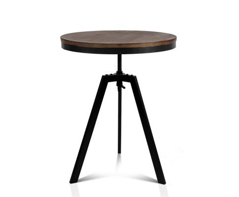 Artiss Elm Wood Round Dining Table - Dark Brown freeshipping - Awezingly
