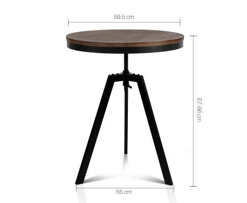 Artiss Elm Wood Round Dining Table - Dark Brown freeshipping - Awezingly
