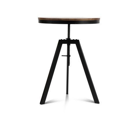 Artiss Elm Wood Round Dining Table - Dark Brown freeshipping - Awezingly