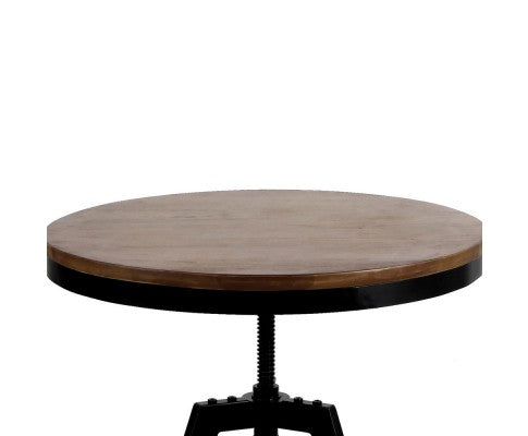Artiss Elm Wood Round Dining Table - Dark Brown freeshipping - Awezingly