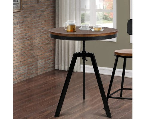 Artiss Elm Wood Round Dining Table - Dark Brown freeshipping - Awezingly