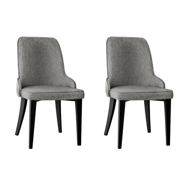 Artiss Set of 2 Fabric Dining Chairs - Grey freeshipping - Awezingly
