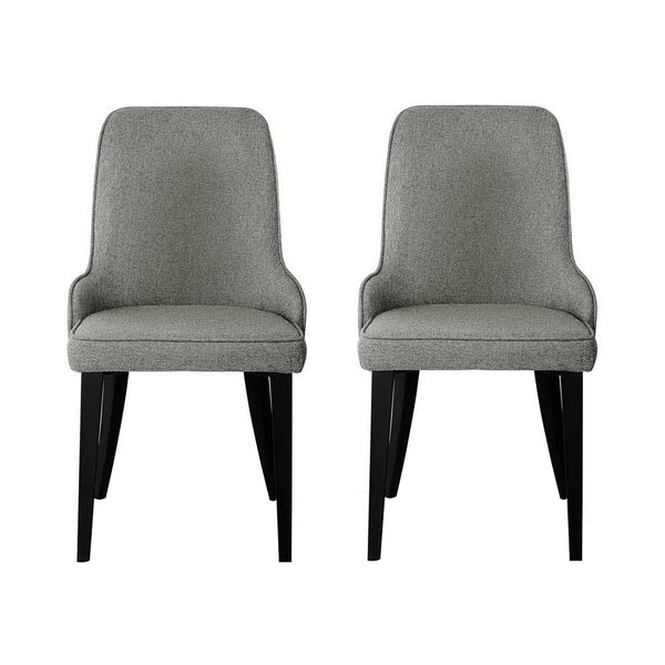 Artiss Set of 2 Fabric Dining Chairs - Grey freeshipping - Awezingly