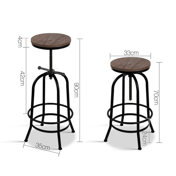Artiss Rustic Industrial Round Bar Stool freeshipping - Awezingly