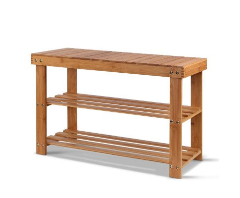 Artiss Bamboo Shoe Rack Wooden Seat Bench freeshipping - Awezingly