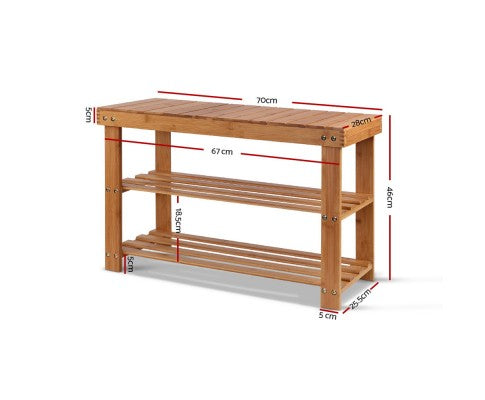 Artiss Bamboo Shoe Rack Wooden Seat Bench freeshipping - Awezingly