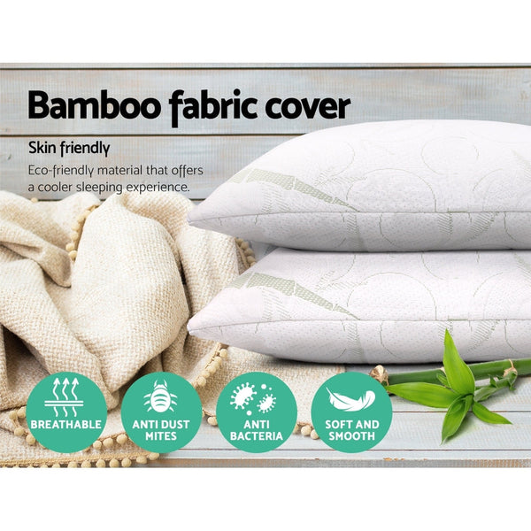 Giselle Bedding Set of 2 Bamboo Pillow with Memory Foam Giselle Bedding