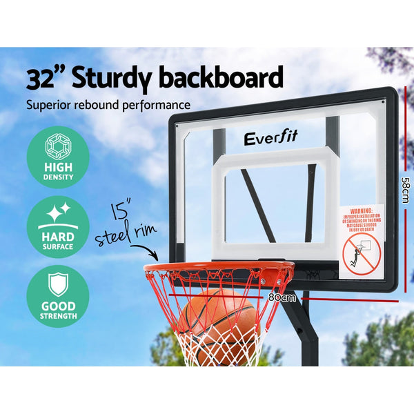 Everfit Adjustable Portable Basketball Stand Hoop System Rim - 2.1m to 2.6m Everfit