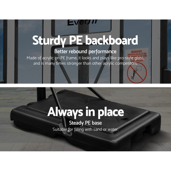 Everfit 3.05M Basketball Hoop Stand System Ring Portable Net Height Adjustable Blue Everfit