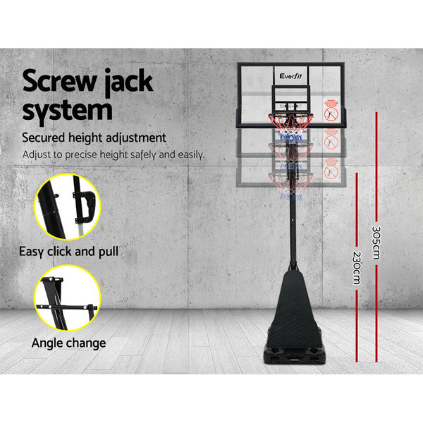 Everfit Pro Portable Basketball Stand System Ring Hoop Net Height Adjustable 3.05M Everfit