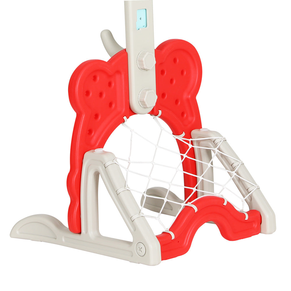 Everfit Kids Basketball Hoop Stand Adjustable 5-in-1 Sports Center Toys Set Red Everfit