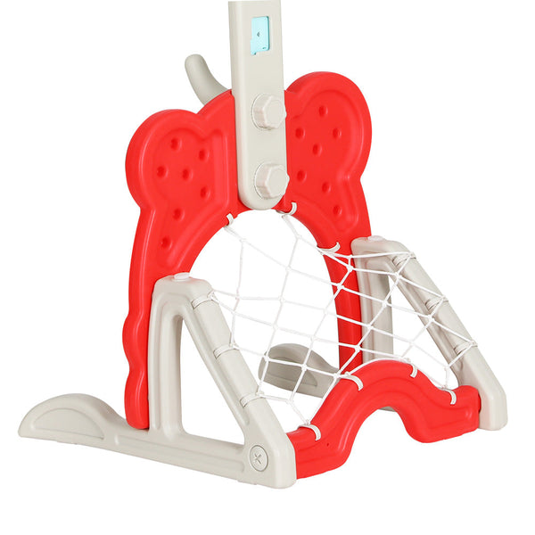 Everfit Kids Basketball Hoop Stand Adjustable 5-in-1 Sports Center Toys Set Red Everfit