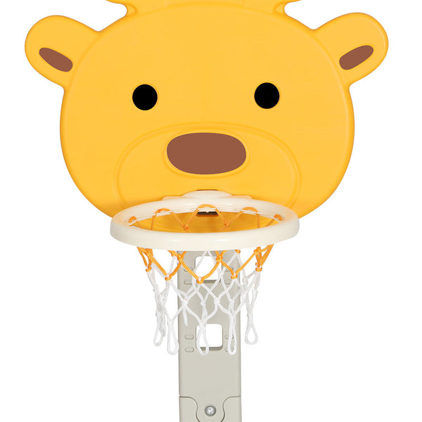 Everfit Kids Basketball Hoop Stand Adjustable 5-in-1 Sports Center Toys Yellow Everfit