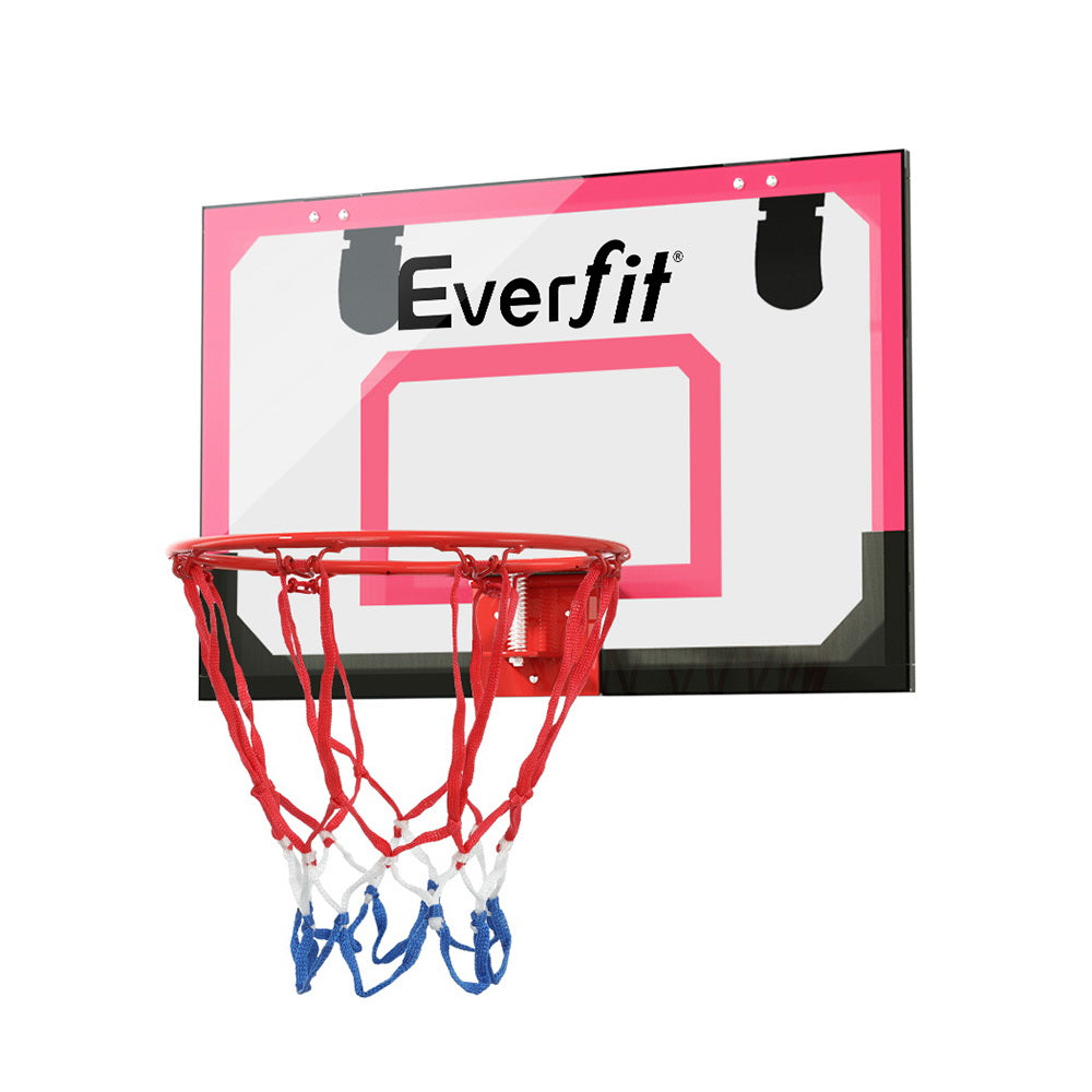 Everfit Mini Basketball Hoop Door Wall Mounted Kids Sports Backboard Indoor Red Everfit