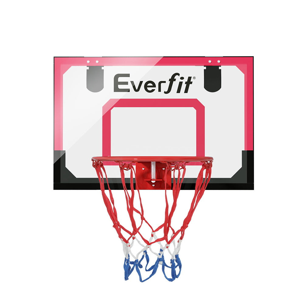 Everfit Mini Basketball Hoop Door Wall Mounted Kids Sports Backboard Indoor Red Everfit