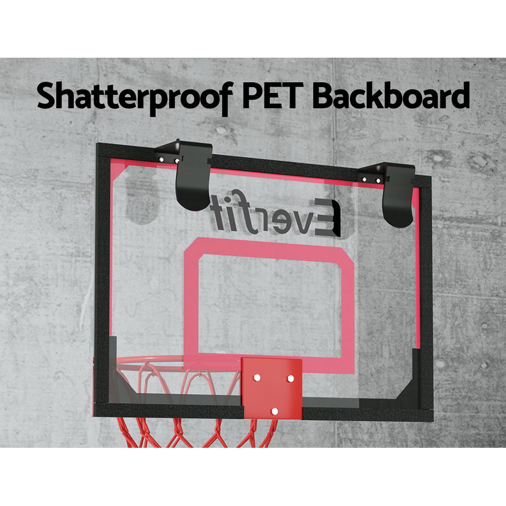 Everfit Mini Basketball Hoop Door Wall Mounted Kids Sports Backboard Indoor Red Everfit