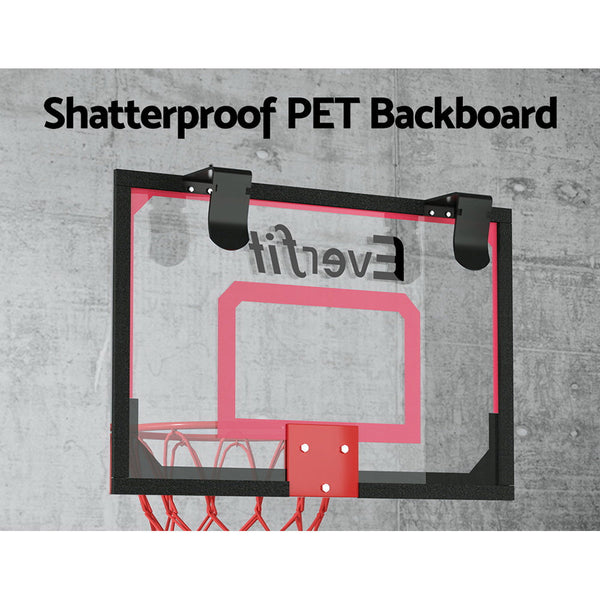 Everfit Mini Basketball Hoop Door Wall Mounted Kids Sports Backboard Indoor Red Everfit
