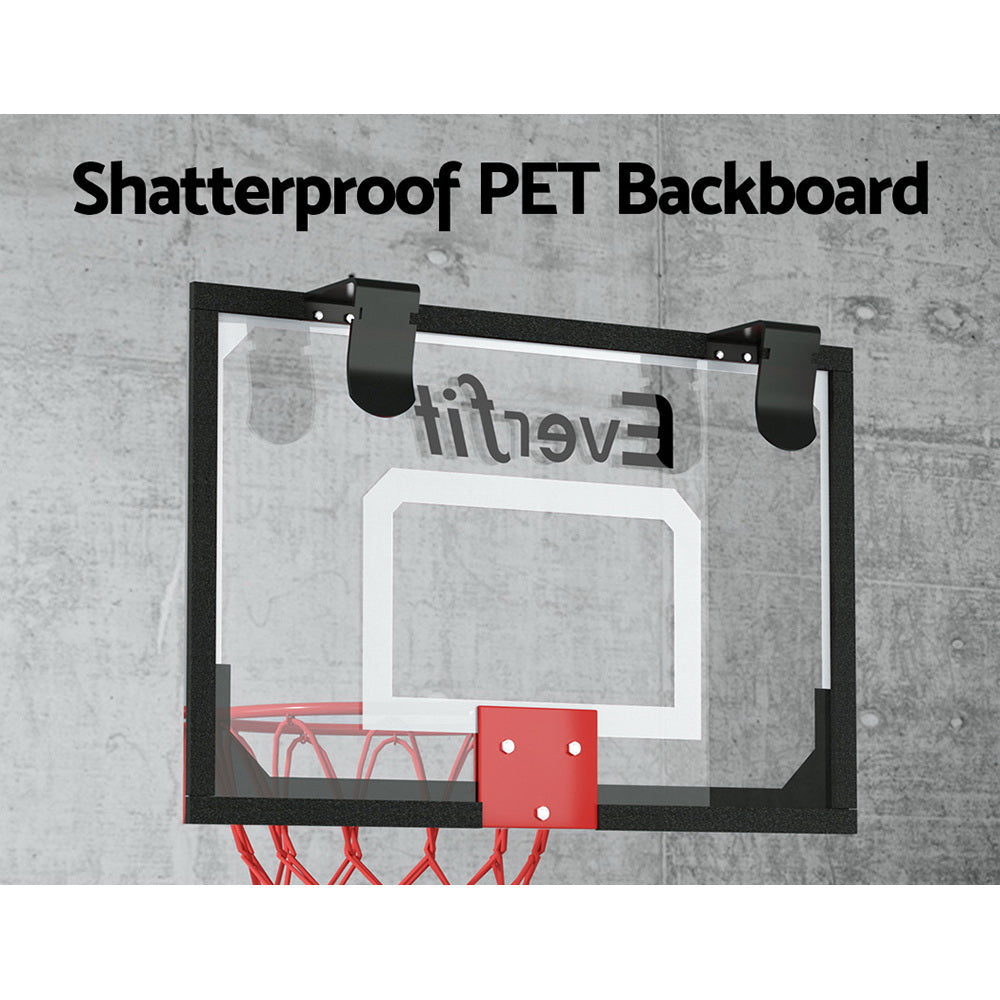 Everfit Mini Basketball Hoop Door Wall Mounted Kids Sport Backboard Indoor Black Everfit