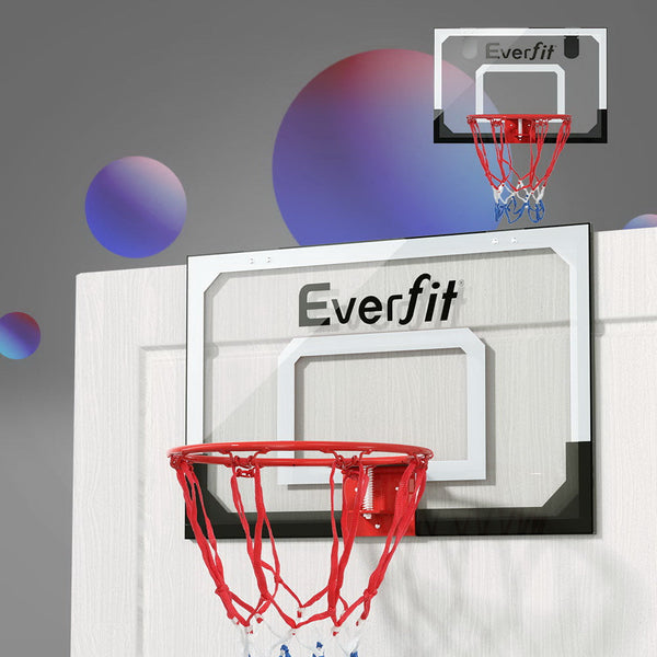 Everfit Mini Basketball Hoop Door Wall Mounted Kids Sport Backboard Indoor Black Everfit