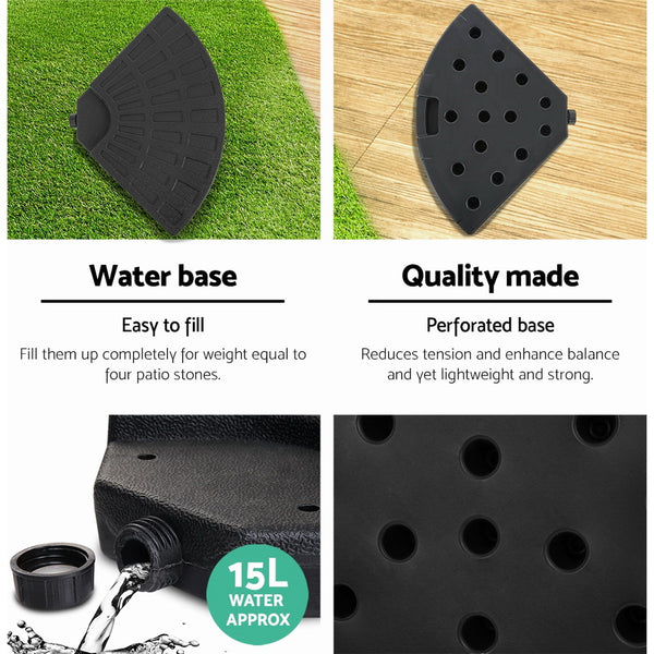 Instahut Outdoor Umbrella Stand 4 x Base Pod Plate Sand/Water Patio Cantilever Fanshaped freeshipping - Awezingly