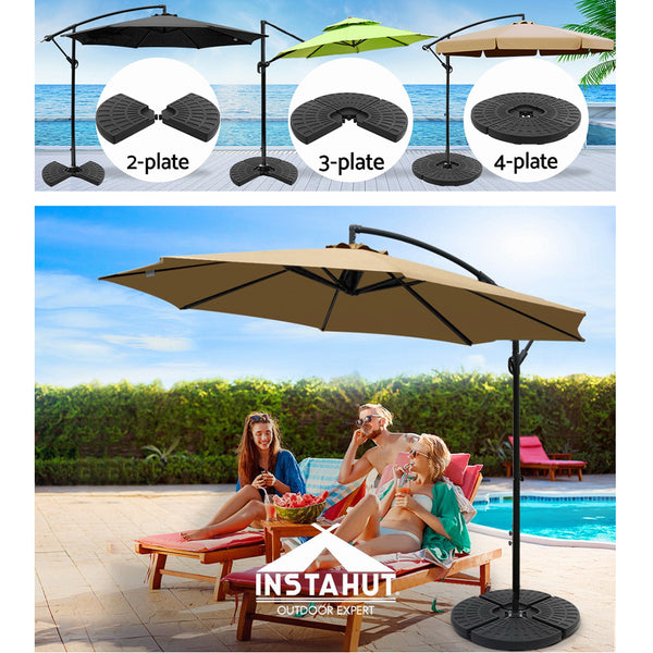 Instahut Outdoor Umbrella Stand 4 x Base Pod Plate Sand/Water Patio Cantilever Fanshaped freeshipping - Awezingly