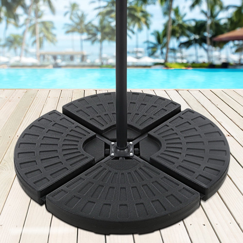 Instahut Outdoor Umbrella Stand 4 x Base Pod Plate Sand/Water Patio Cantilever Fanshaped freeshipping - Awezingly