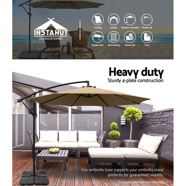 Instahut Set of 4 Umbrella Base Set Black freeshipping - Awezingly