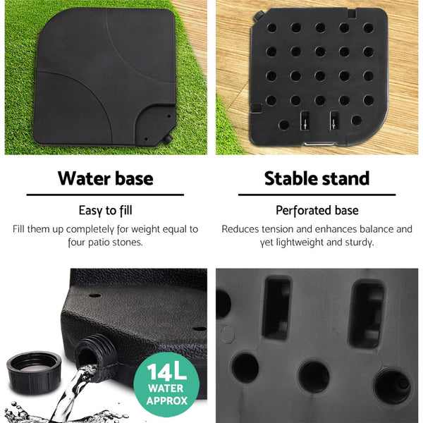 Instahut Set of 4 Umbrella Base Set Black freeshipping - Awezingly