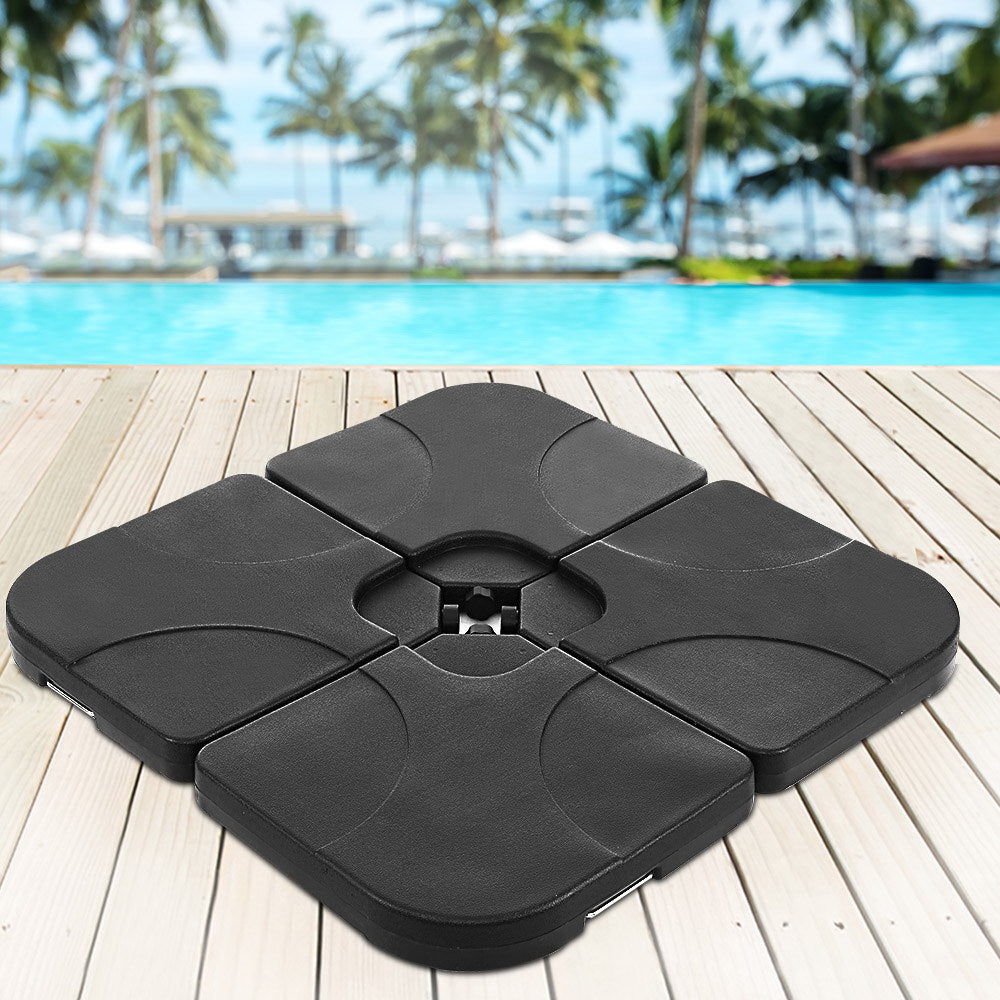 Instahut Set of 4 Umbrella Base Set Black freeshipping - Awezingly