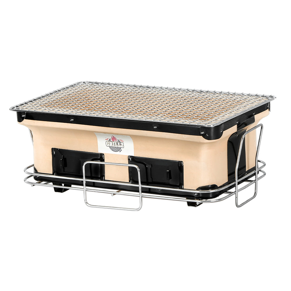 Grillz Ceramic BBQ Grill Smoker Hibachi Japanese Tabletop Charcoal Barbecue Grillz