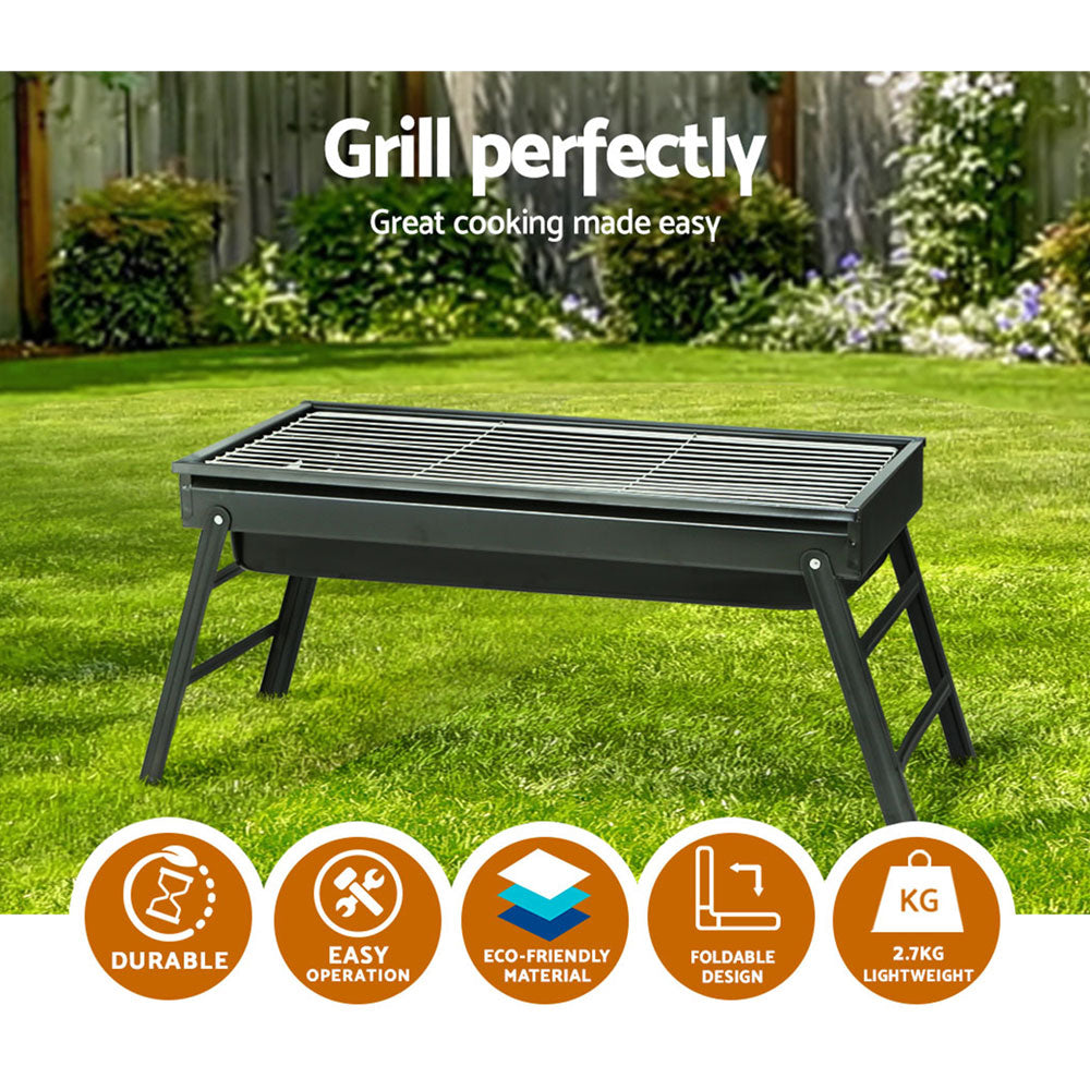 Grillz Charcoal BBQ Grill Smoker Portable Barbecue Outdoor Foldable Camping Does not apply