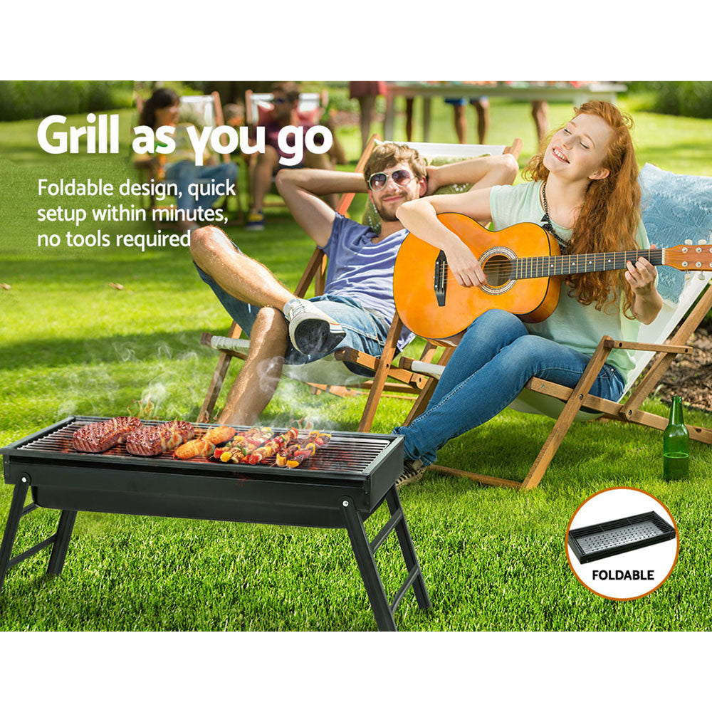 Grillz Charcoal BBQ Grill Smoker Portable Barbecue Outdoor Foldable Camping Does not apply