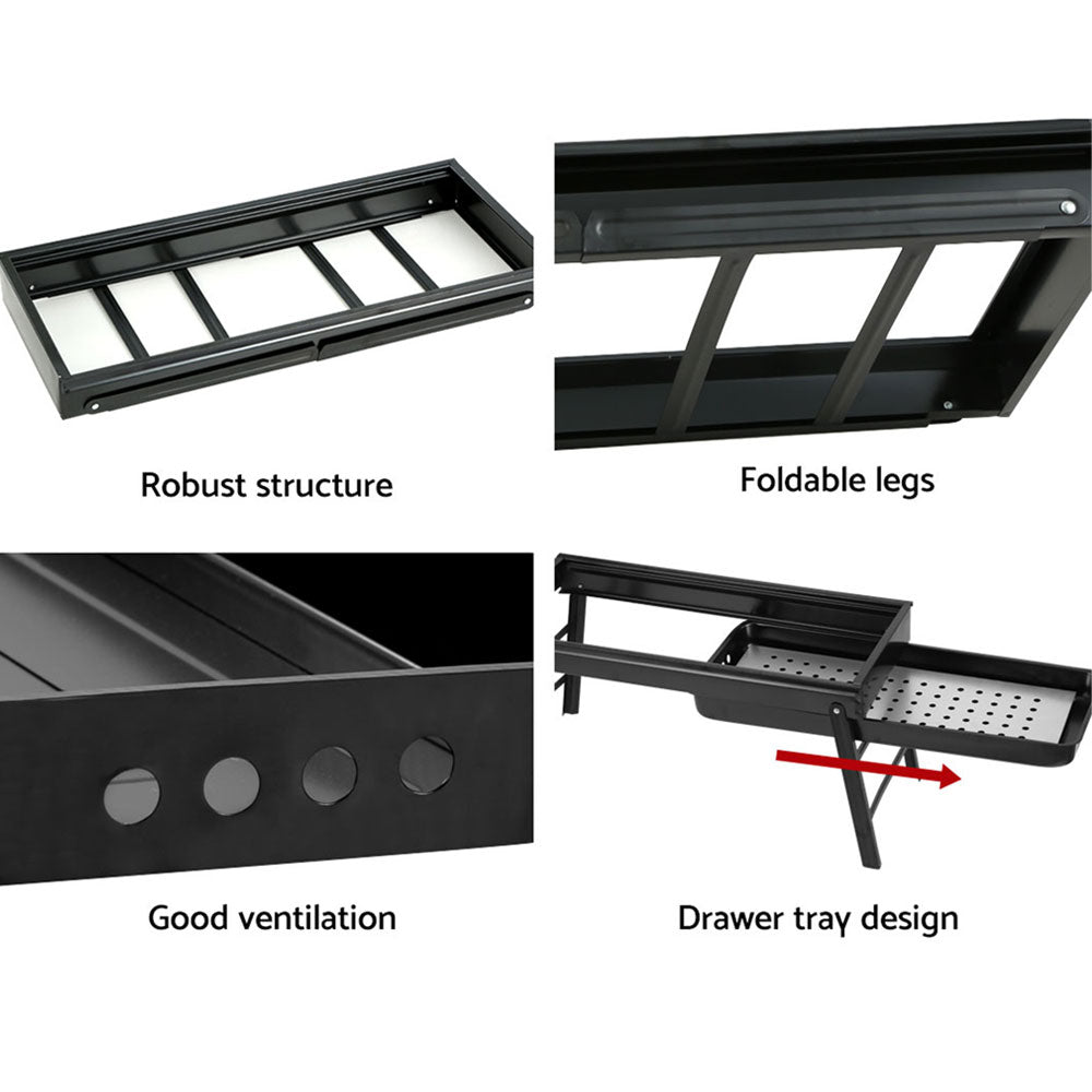 Grillz Charcoal BBQ Grill Smoker Portable Barbecue Outdoor Foldable Camping Does not apply