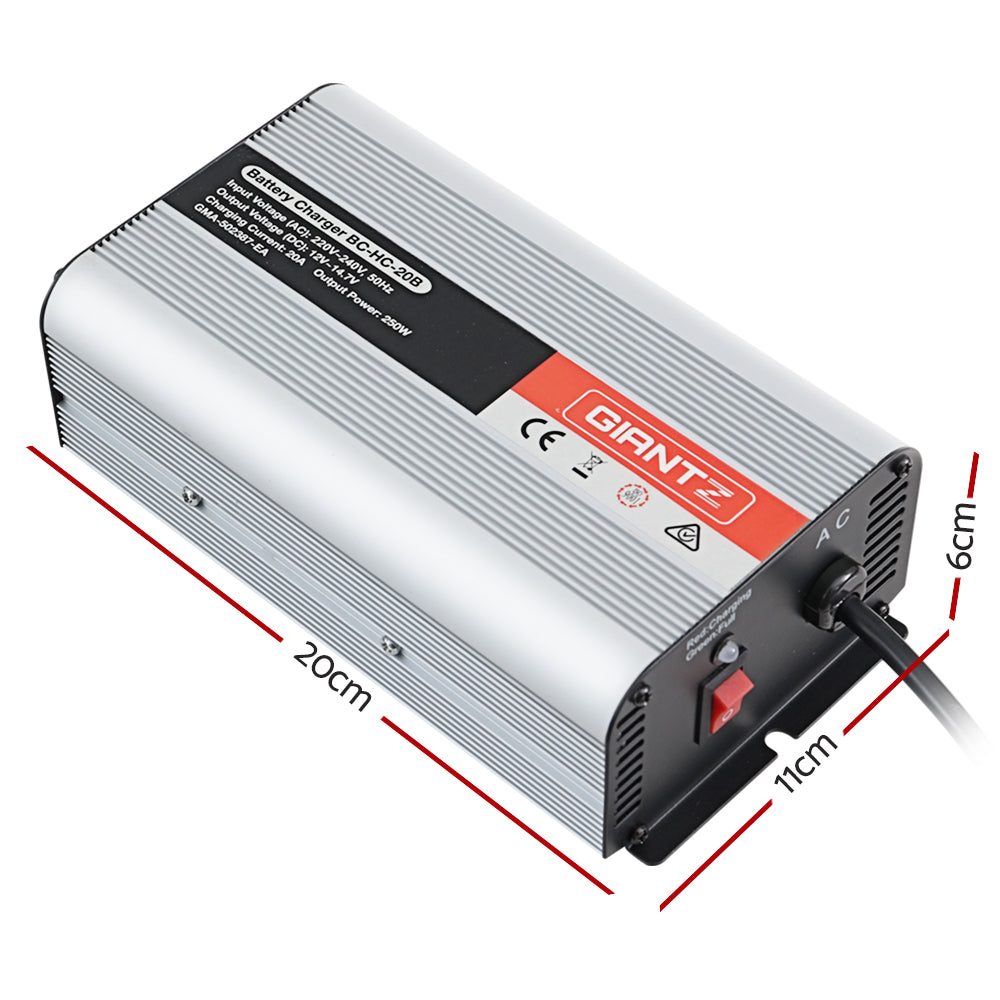 Giantz 12V Car Battery Charger Inverter 20 Amp ATV 4WD Boat Caravan Motorcycle Giantz