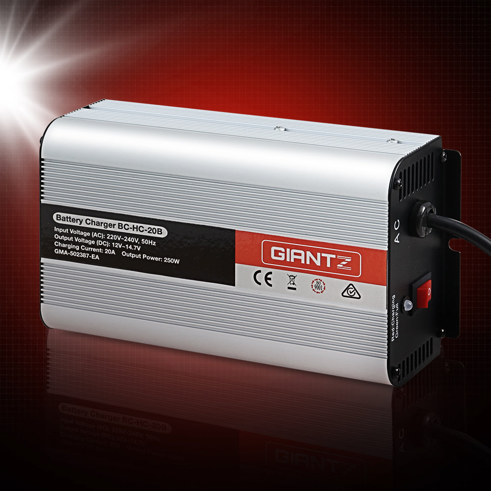 Giantz 12V Car Battery Charger Inverter 20 Amp ATV 4WD Boat Caravan Motorcycle Giantz