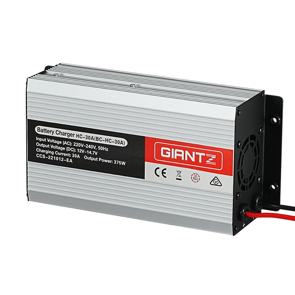 Giantz 12V 30A Car Battery Charger 30Amp ATV 4WD Boat Caravan Giantz