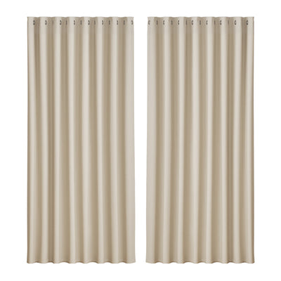 Artiss 2X Blockout Curtains Blackout Window Curtain Eyelet 300x230cm Beige
