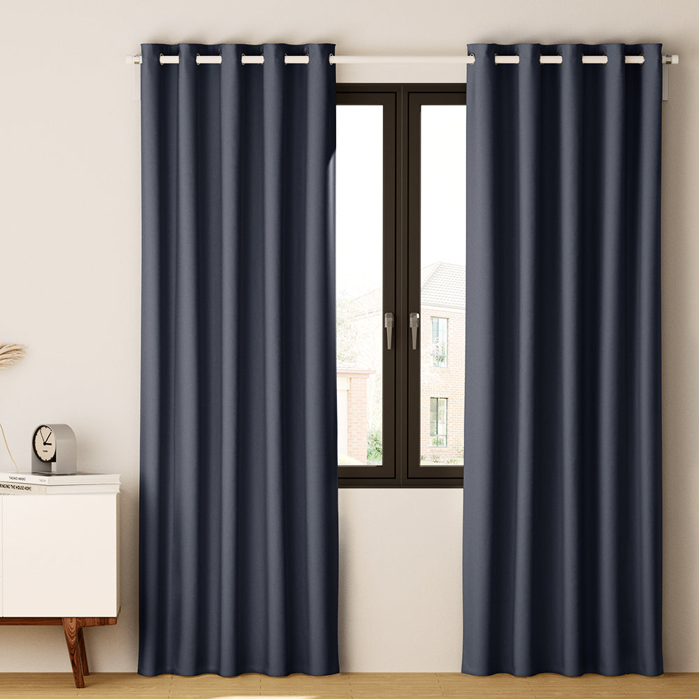Artiss 2X Blockout Curtains Blackout Window Curtain Eyelet 300x230cm Charcoal Artiss