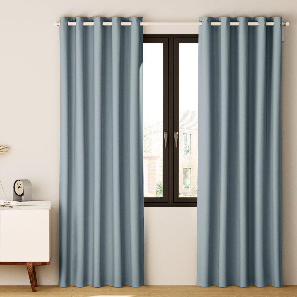 Artiss 2X Blockout Curtains Blackout Window Curtain Eyelet 300x230cm Grey Artiss