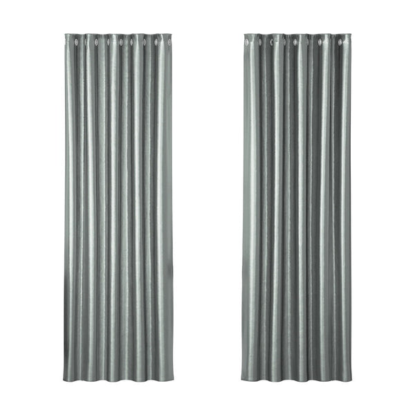 Artiss 2X Blockout Curtains Blackout Window Curtain Eyelet 180x213cm Grey Artiss