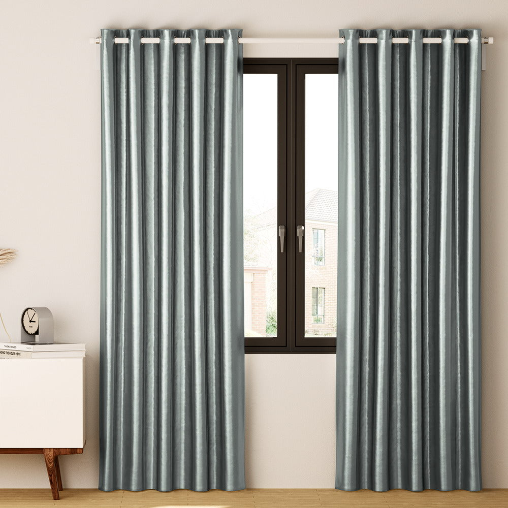 Artiss 2X Blockout Curtains Blackout Window Curtain Eyelet 180x213cm Grey Artiss