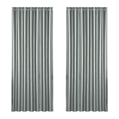 Artiss 2X Blockout Curtains Blackout Window Curtain Eyelet 240x230cm Grey