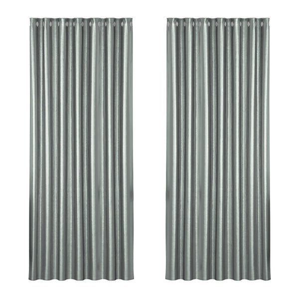 Artiss 2X Blockout Curtains Blackout Window Curtain Eyelet 240x230cm Grey Artiss