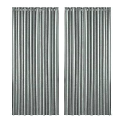 Artiss 2X Blockout Curtains Blackout Window Curtain Eyelet 300x230cm Grey