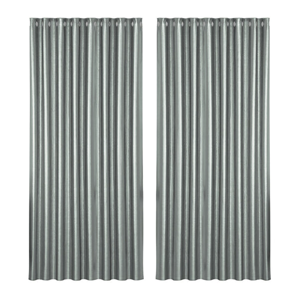 Artiss 2X Blockout Curtains Blackout Window Curtain Eyelet 300x230cm Grey Artiss