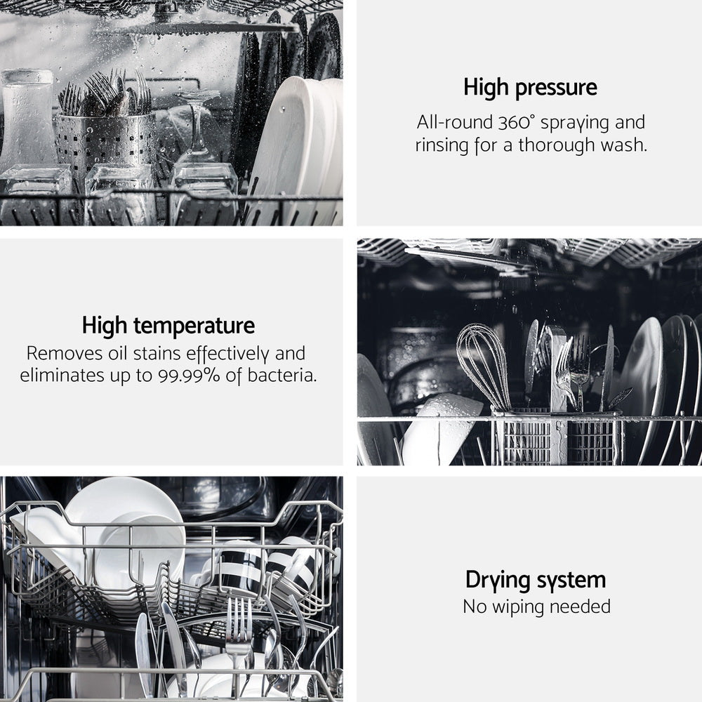 Devanti 10 Place Settings Freestanding Dishwasher Black Devanti