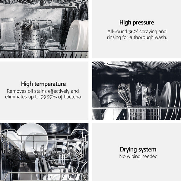 Devanti 10 Place Settings Freestanding Dishwasher Black Devanti